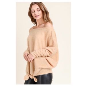 Cream Fuzzy Fall Sweater
